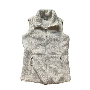 Columbia Off-White Sherpa Fleece Vest S